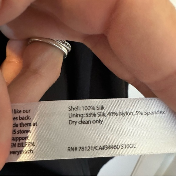 Eileen Fisher Silk Notch Collar Long Line Blazer Black Womens Large - Picture 5 of 7